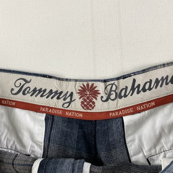 Tommy Bahama Bermuda Shorts Mens 40 Blue Linen Blend Plaid Island 9 Inseam - Picture 5 of 10